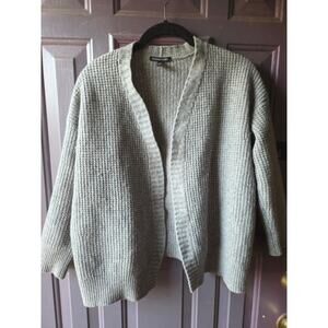 Eileen Fisher Cashmere and Wool Cardigan Womens Size XS Fits Larger Grey